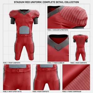 Ensemble d'uniformes d'entraînement de football américain sur mesure de qualité supérieure, 100 % polyester, écologique et à séchage rapide, manches courtes - Product Image 6