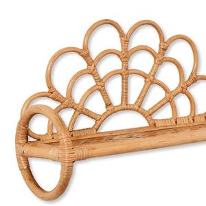 Étagère murale pour enfants en rotin tissé à la main, écologique, en forme de paon, décoration de chambre d'enfant bohème, vente en gros - Product Image 2