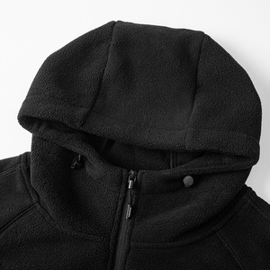 Chaqueta con Capucha de Forro Polar Verde Oliva para Hombre, Cierre Completo, Estilo Casual para Otoño, con Bolsillos con Cremallera y Corte Holgado - Product Image 3