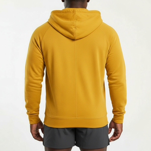 Sweat à capuche zippé en polaire chaude pour homme avec cordon de serrage, vêtement de sport extérieur, vêtements personnalisés OEM - Product Image 3