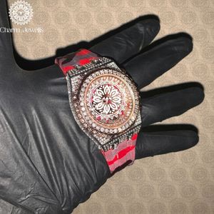 Montre de luxe Charm Jewells en acier inoxydable, boîtier carré de 43 mm, bracelet en caoutchouc, cadran analogique, mouvement mécanique pour homme, 10 bars - Product Image 2