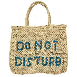 Bolso Tote de Yute Estilo Boho con Asa Grande de Cuerda y Patrón de Letras - No Molestar - Product Image 1