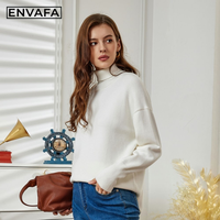 Nouveau pull tricoté pour femme, décontracté, à manches longues, doux et chaud pour l'automne, col roulé, personnalisable avec logo, OEM ODM, vente en gros 100%