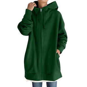 Sudadera con capucha para mujer, nueva, de calidad, con cremallera, deportiva, amplia, ligera, de manga larga, informal. - Product Image 2
