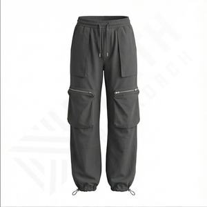 Pantalon baggy pour filles pantalon décontracté à grandes poches pour dames Hip Hop cordon jambe large Streetwear Cargo pantalon pour femmes hiver - Product Image 2