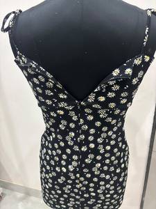 Premium Women's Floral Print Black Color Crop <b>Top</b> Sleeveless Strap Square Neck Back <b>Chain</b> Casual Summer Beach Party Wear <b>Top</b> - Product Image 3