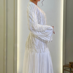 Vestido de Novia Marroquí de Lujo con Cuentas Bordadas, Kaftán de Boda de Manga Larga, Vestido de Novia Kaftán Marroquí para Mujer - Product Image 2