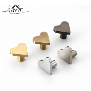 Modern Heart Shape Cabinet <b>Knob</b> Set Brushed Brass Black Nickel <b>Silver</b> <b>Drawer</b> Pull Handles Decorative Furniture Hardware - Product Image 1