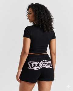 2026 High Quality Cotton Fleece Sweat <b>Shorts</b> <b>Women</b> Eco-Friendly 220g Quick Dry logo Print Streetwear Elastic Waist Regular Fit - Product Image 1