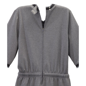 Women Gray Knitted Scrub <b>Jumpsuit</b> <b>With</b> Drawstring Waist And Side <b>Pockets</b> Hospital Uniforms 74% Polyester / 22% Rayon - Product Image 3