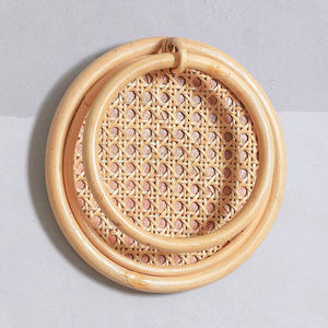 Colgador de toallas de ratán hecho a mano, soporte para anillos de bufanda, accesorio de baño al por mayor - Product Image 1