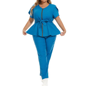 High Quality Eco-Friendly Lightweight Spandex/Polyester Needle Detection Women's Nursing Hospital <b>Scrubs</b> Custom <b>Scrub</b> <b>Sets</b> - Product Image 6