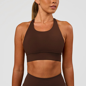 Soutien-gorge de sport pour femme avec logo personnalisé, dos croisé, bande élastique large, bretelles réglables, maintien élevé, idéal pour le yoga - Product Image 3