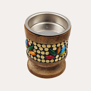 Mango de madera y metal incrustaciones árabe Bakhoor quemador elegante incienso y soportes de incienso difusor de aromaterapia - Product Image 5
