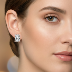 Boucles d'oreilles de luxe en diamants de laboratoire certifiés IGI |   Coupe ovale 9x7mm Couleur D |   Boucles d'oreilles solitaires en or 10 carats avec diamant à quatre griffes - Product Image 5