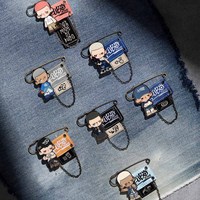 POPMART KUBO JEANS SERIES Badge Blind Box Figurine et jouet en vinyle original à collectionner pour les fans d'anime et de dessins animés