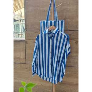 Camisa Náutica a Rayas XS con Bolso Tote - Product Image 1