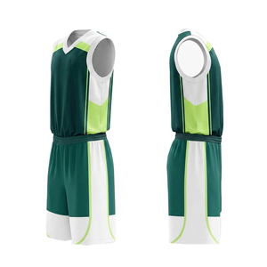 Conjunto de Uniforme de Baloncesto Verde Personalizado, Sin Mangas, Cuello en V, Absorbente de Humedad, Sublimado, Unisex, para Equipos Deportivos de Adultos - Product Image 2