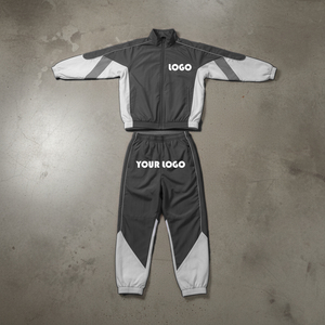 Ensemble de survêtement pour homme, coupe été, coupe-vent, léger, respirant, imperméable, en polyester/nylon, avec logo personnalisé, pour activités de plein air - Product Image 1