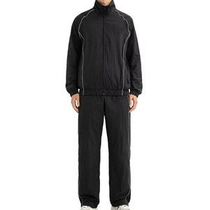 Costume de sport en tricot d'été coupe-vent imperméable à séchage rapide respirant pour homme avec fermeture éclair 100% polyester - Product Image 2