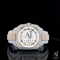Montre à quartz AARVA JEWELS pour homme, style vintage, avec mouvement Miyota, bracelet en acier inoxydable de 20 mm, verre saphir, cadran analogique de 38 mm, étanche 10 bars