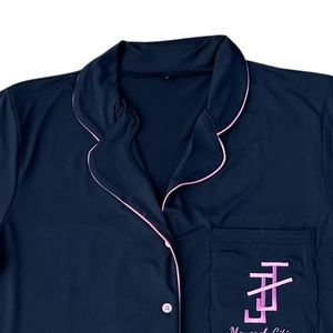 Ensemble de pyjama pour femmes Jack and Jill, tissu doux de qualité supérieure, haut à boutons à manches longues, pantalon, logo personnalisé, confortable, vente en gros - Product Image 5