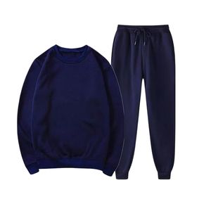 Ensemble de survêtement bleu personnalisé pour hommes, avec veste zippée à col montant et rayures blanches, style sportif, respirant, streetwear d'automne - Product Image 4