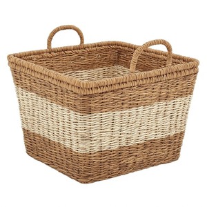 Panier artisanal haut de gamme en jonc de mer pour un rangement élégant de cuisine et de salle de bain, durable et multifonctionnel, décoration intérieure - Product Image 1