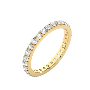 Anillo de Eternidad con Diamantes Cultivados en Laboratorio, Oro de 14K, Certificado IGI, Bañado en Rodio, Corte Brillante Redondo, Anillo de Bodas para Mujer - Product Image 1