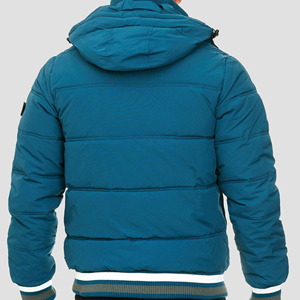 <b>Mens</b> Hooded Puffer <b>Jacket</b> With Zipper Closure And Ribbed Cuffs Winter Casual Wear - Product Image 4