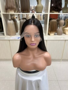 Perruques chinoises en gros sans colle, cheveux humains vierges bruts pré-épilés, transparentes HD pour perruques Lace Front - Product Image 6