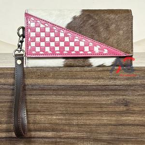 Bolsos de Mano de Cuero Vacuno a Cuadros con Cierre de Broche, para Mujer, de Alta Calidad, con Múltiples Ranuras para Tarjetas y Efectivo, Bolsos de Noche - Product Image 1