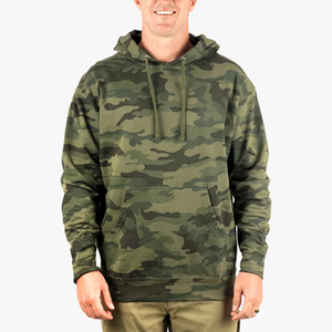 Men's Camouflage Print Long Sleeve Hoodie Quick Dry All Over <b>Camo</b> Print Pullover Hoodie - Product Image 3