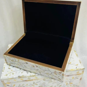 Caja de Joyería Decorativa Hecha a Mano con Diseño Marroquí de Flor de Amor con Incrustaciones de Hueso Ecológica, Decoración para Mesa del Hogar, Año Nuevo - Product Image 1