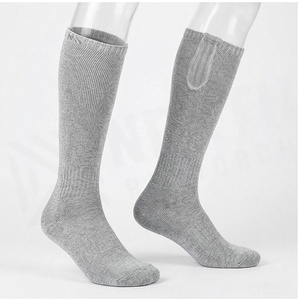 <b>Knee</b> <b>High</b> <b>Socks</b> Solid Gray 100 Cotton Breathable Casual For Adults Spring Season - Product Image 3