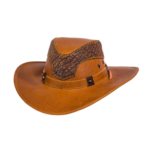Sombrero de Vaquero de Cuero Premium, Estilo Western Ranch, con Forma Clásica de Vaquero, Ala Ancha y Detalles Decorativos de Cuero para Montar a Caballo - Product Image 4