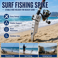 Support de pêche en acier inoxydable estampé avec ancre de sable pour la pêche en surf et en pêche de plage