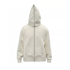 Wholesale Best Quality Winter Full Zip Hoodie Heavyweight Custom Design Solid Colors Fleece Puff Printing Breathable Hoodies - Product Image 1