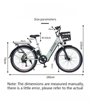 Bicicleta Eléctrica Urbana de 26 Pulgadas, Estilo Retro, Cuadro de Perfil Bajo, Batería de Litio Oculta de 48V 15AH, Motor de Buje Trasero de Alta Velocidad, Frenos de Disco Dobles