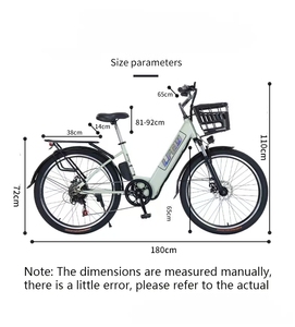 Vélo électrique urbain de 26 pouces, style rétro, cadre bas profil, batterie lithium cachée 48V 15AH, frein à disque double haute vitesse - Product Image 4