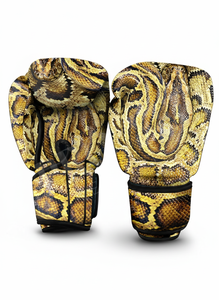 <b>Snake</b> Skin Boxing Gloves Customized Training Sparring MMA Kickboxing Durable PU Leather High Impact Fitness Gloves Anti Slip - Product Image 4