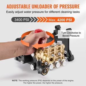 Pompa di ricambio orizzontale a pistoni triplex da 4200 PSI 4.2 GPM per idropulitrici ad alta pressione con 5 ugelli e albero da 1 pollice - Product Image 4