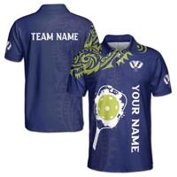 Langlebiges Polyester Schnell Anpassbares Feuchtigkeitsableitendes Pickleball-Polo Schnelltrocknendes Digitales Atmungsaktives Team-Shirt Leichtes Badminton-Trikot