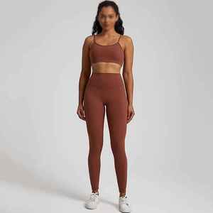 Hot Selling Spandex Polyester Made Yoga Set for Women New Arrival Latest Design Women Yoga Set With <b>Low</b> MOQ - Product Image 2
