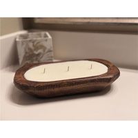Bol à bougie en bois naturel personnalisé en gros, grande capacité, 6 mèches, pour cire de bougie - Bol à bougie en bois durable