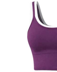 Conjunto de Top Corto y Minifalda Morado para Mujer, Personalizado por el Fabricante, Sujetador Deportivo sin Mangas, Dos Piezas, para Yoga, Gimnasio, Verano, Casual, Fitness - Product Image 4