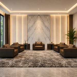 Fauteuil lounge en cuir de luxe moderne INTELLIGENTIA WOODS avec structure en bois massif pour hall d'hôtel, réception, bureau, salle d'attente - Product Image 2