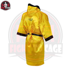Bata de boxeo para adultos al por mayor, unisex, para MMA, en amarillo y negro, para grappling. - Product Image 4