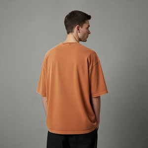 OEM Custom Logo Oversized 100% Cotton Knitted Eco-Friendly Breathable T-shirt Men Loose Fit Custom Printed <b>Hip</b> Hop men's Tees - Product Image 3