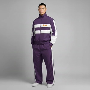 Conjunto Deportivo para Hombre, con Rayas Moradas, Cierre Completo, Cuello Alto, Estilo Deportivo, Transpirable, de Poliéster, para Otoño - Product Image 4